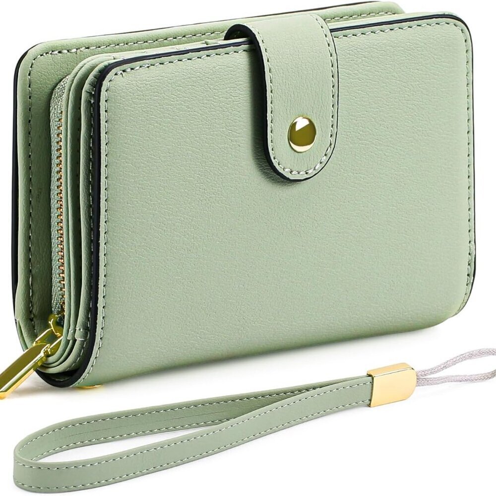 Women Wallet RFID Blocking Leather Wristlet Bifold Credit Card Holder